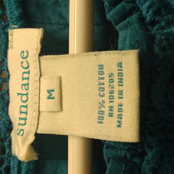 Sundance Teal Eyelet Blouse - Picture 3 of 6